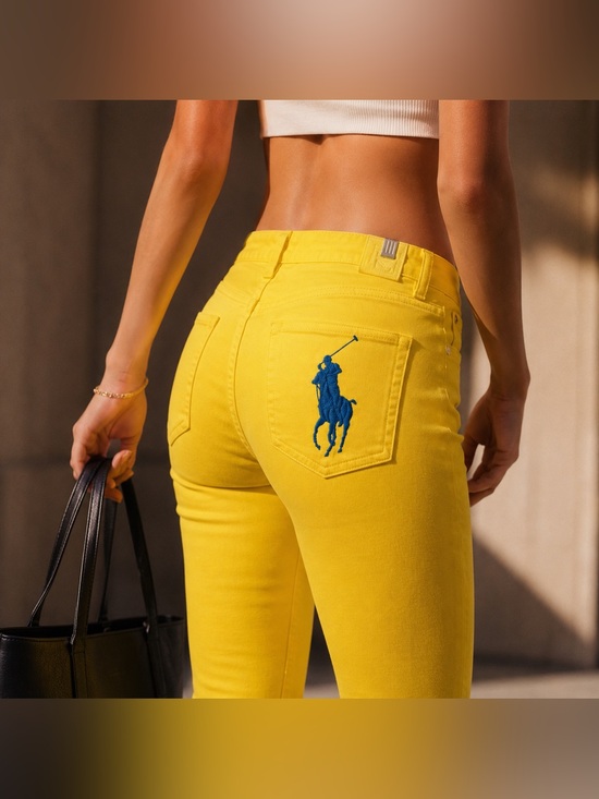Pants - Ralph Lauren Black Label Big Pony Bright Yellow High-Rise Jeans Size 32